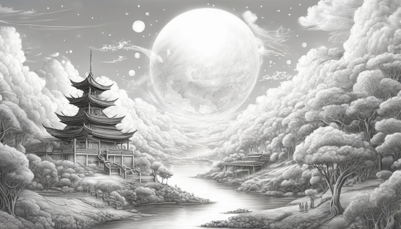 Heavenly World、Pencil drawing style