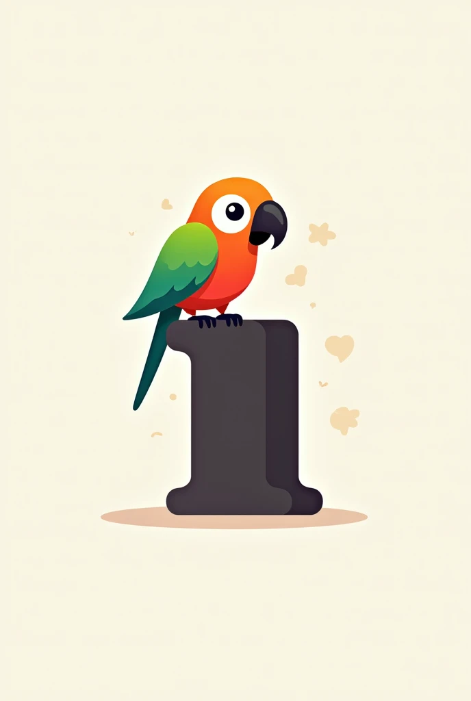 Create an icon for my English learning app, the name of the app is Linguatalk, the I on must be a parrot and of green or red color