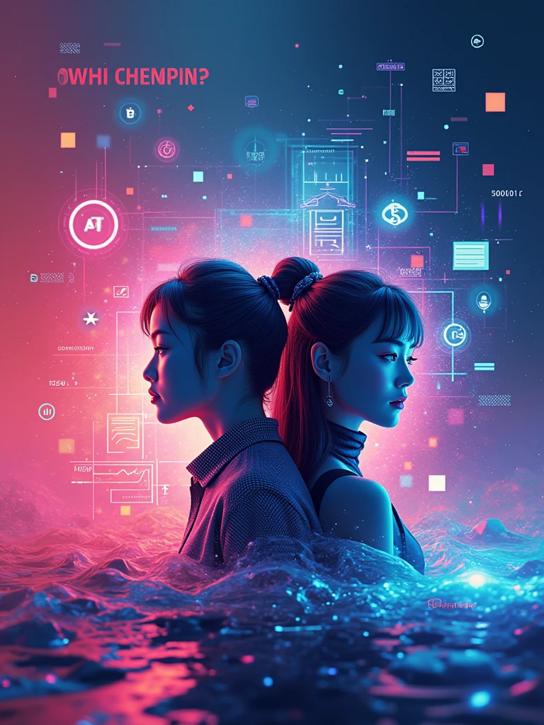 “Digital art banner advertisement, dynamic abstract background with vibrant colors and shapes, two stylized characters representing a graphic designer and a music producer, surrounded by AI-generated graphic and musical elements like sound waves, digital brushstrokes, futuristic technology, text saying ‘Join our team of AI-powered creative artists!’ and ‘We’re hiring 2D/3D designers and music producers using AI technologies’, company logo, ‘Apply now’ button”

Ce prompt décrit les éléments clés à inclure dans l’image :

Un arrière-plan dynamique et abstrait avec des couleurs et des formes vibrantes
Deux personnages stylisés représentant un graphiste et un producteur de musique
Des éléments graphiques et musicaux générés par IA tels que des ondes sonores, des coups de pinceau numériques, de la technologie futuriste
Le texte de l’annonce de recrutement
Le logo de l’entreprise
Un bouton “Postuler maintenant”