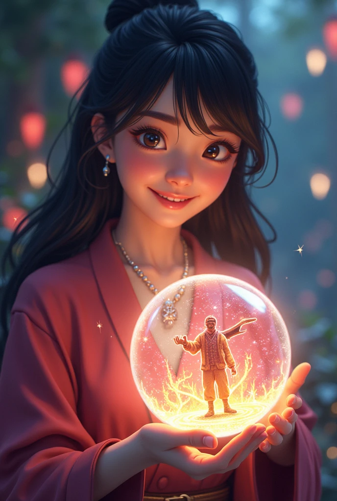 prompt = """
Yumiko, with a wise and reassuring smile, points to the crystal ball where Mr. Mezo’s image becomes clearer. The crystal ball shows Bitcoin being transferred into the Mezo network, depicted with vibrant colors and glowing effects. Mr. Mezo’s figure is detailed, demonstrating how Bitcoin grows and prospers within the network. Yumiko’s eyes sparkle with hope and certainty. The scene is illuminated with a soft, hopeful glow, captured with the detailed and professional quality of a JVC GY-HM170UA 4KCAM.
"""