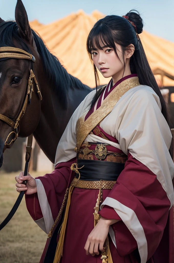 Please draw General Ouki from Kingdom in the style of Nobunaga's Ambition Reborn