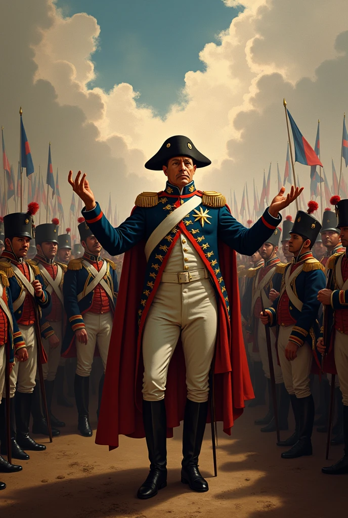 Emperor Napoleon speaking to his army