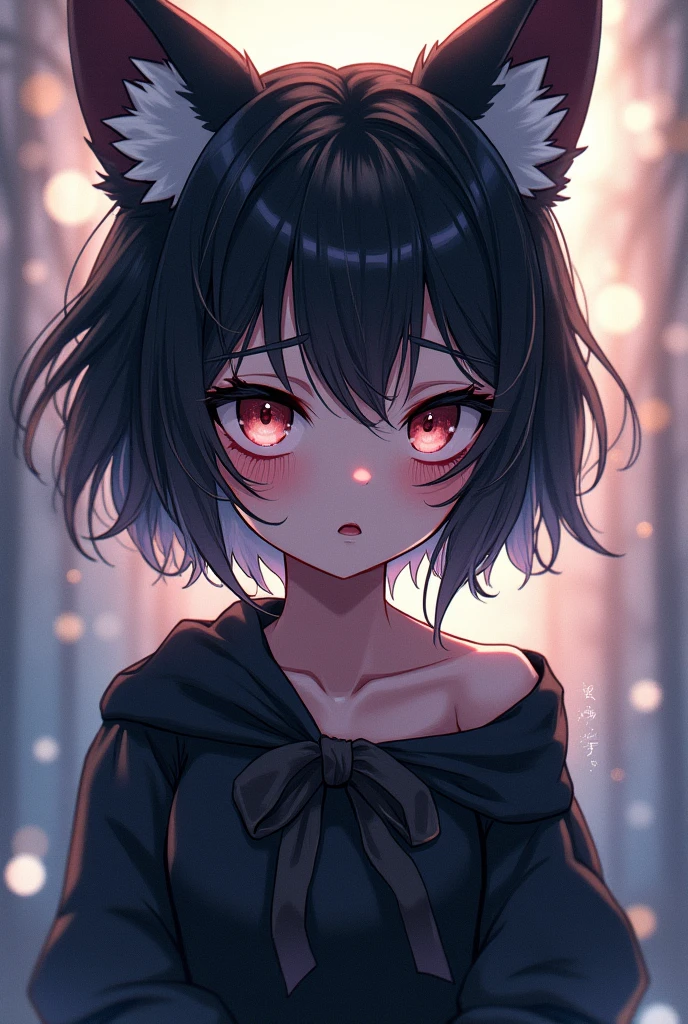 One girl, Shortcuts, bangs, Fox Ears, Earrings, cool,whole body