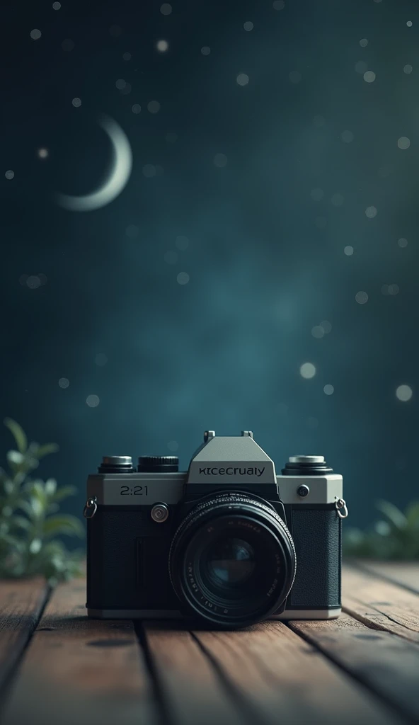 Imagine a minimalist yet fantastic phone wallpaper featuring an old, vintage camera. The camera, rendered in soft, detailed shades of black and grey, is the central focus, sitting on a wooden surface with a subtle texture that adds warmth to the scene. Behind the camera, there is a dreamy, ethereal glow that gradually fades into a dark, starry night sky, dotted with distant stars and a crescent moon.

The wallpaper combines elements of nostalgia and fantasy, with the camera representing a gateway to capturing memories, while the night sky hints at the endless possibilities and mysteries that lie beyond. The overall color palette is muted, with deep blues, blacks, and soft whites, creating a calming and aesthetically pleasing backdrop for your phone.