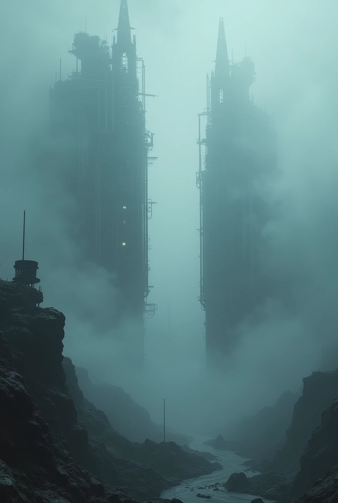 Foggy, mysterious, futuristic music civer art no people
