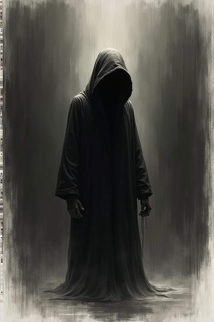 Sketch an image with theme anxiety and darkness 