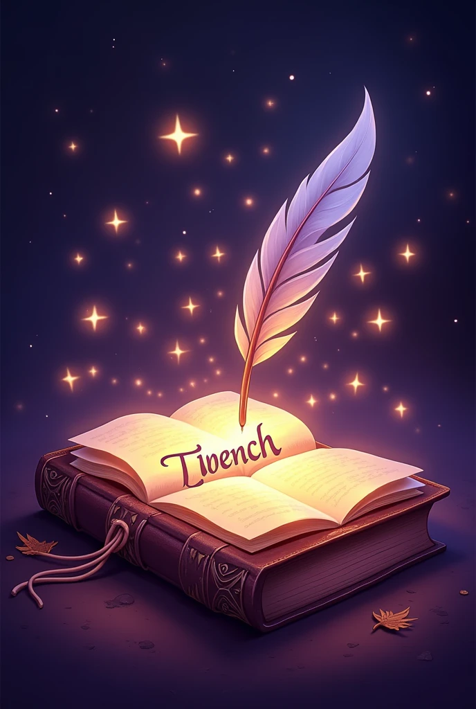 A class logo named “En(g)chanted (2427’s version)”: has an enchanted theme in purple, a book with glowing pages and a quill writing out the name, magical fairy lights and stars, with Taylor Swift’s signature font, don’t forget to incorporate a symbol or number that signifies “2427” in a creative way, like hidden with The design or as part of a crest for shield