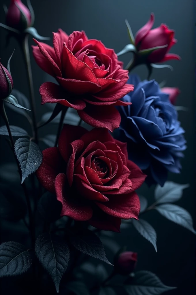 Dark flower leaves