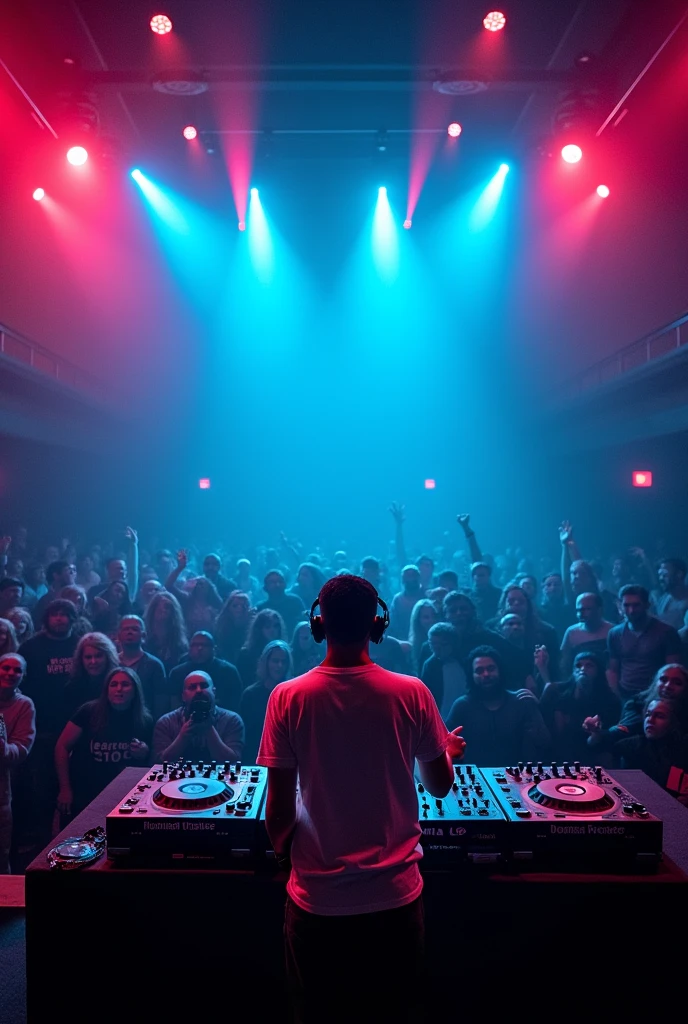 un dj qui mix avec une ambiance de fou en mode vertical
