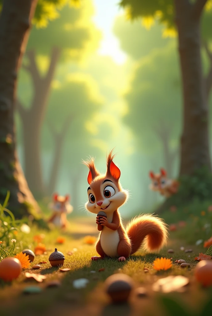 .squirrels Unlike his friends, who eagerly raced up trees, Nutty was terrified of heights and preferred to stay on the ground, collecting acorns .3d animation. Disney inspired