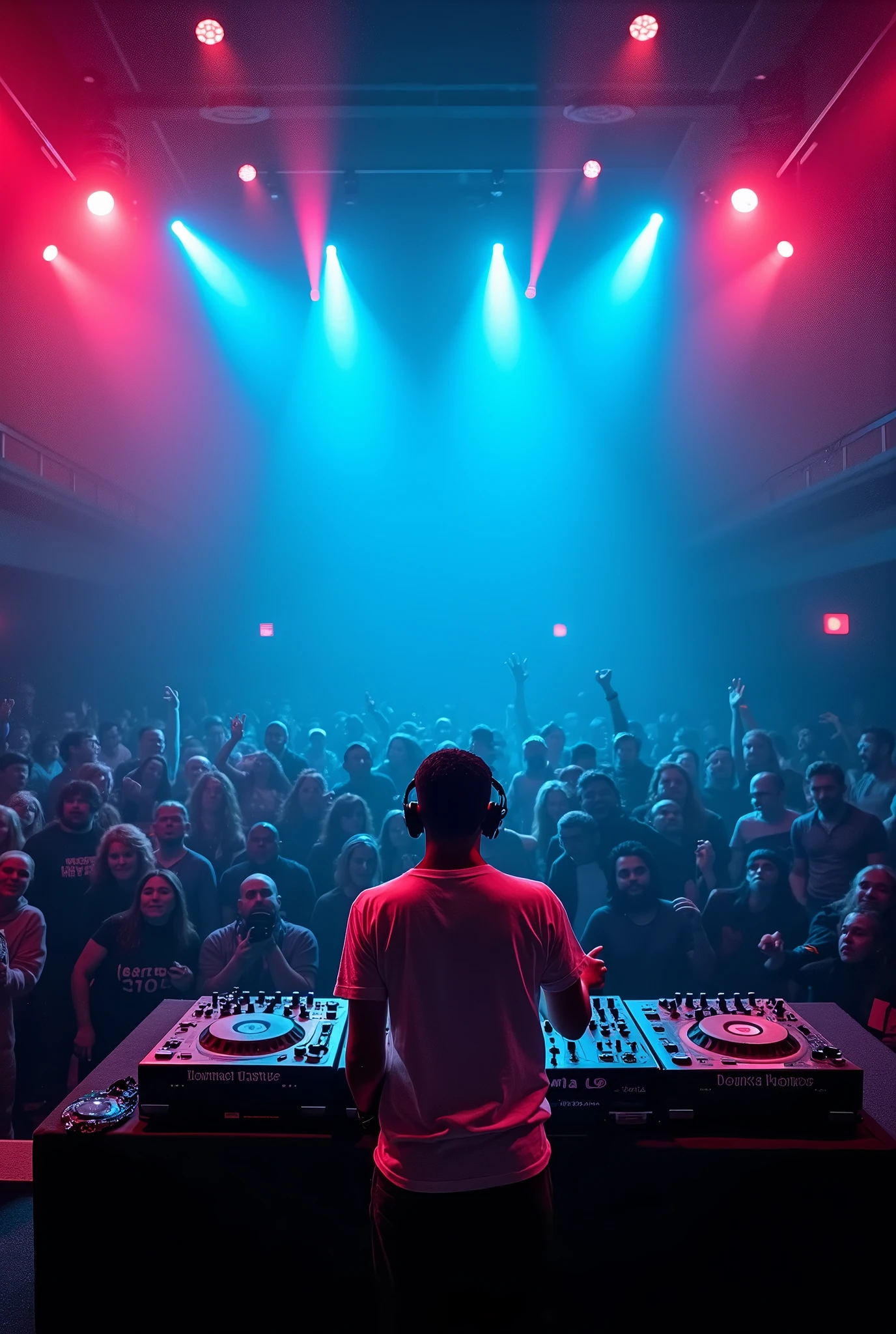 un dj qui mix avec une ambiance de fou en mode vertical
