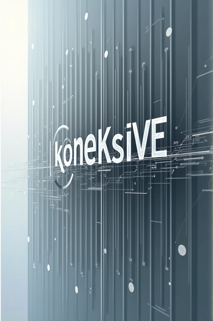 Design with the inscription 'koneksive' in a modern font, added with graphic elements in the form of stripes or geometric shapes that symbolize connectivity