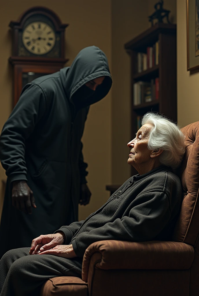 A Thief listen carefully to grandma talking
