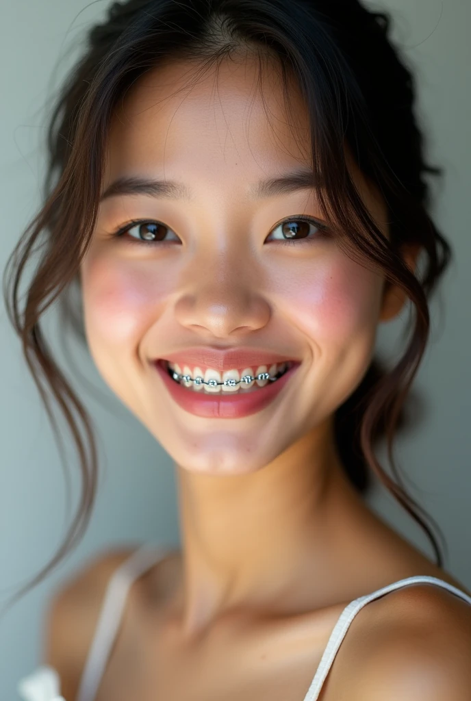 ((Thai hot girl)), 20 years old, with braces