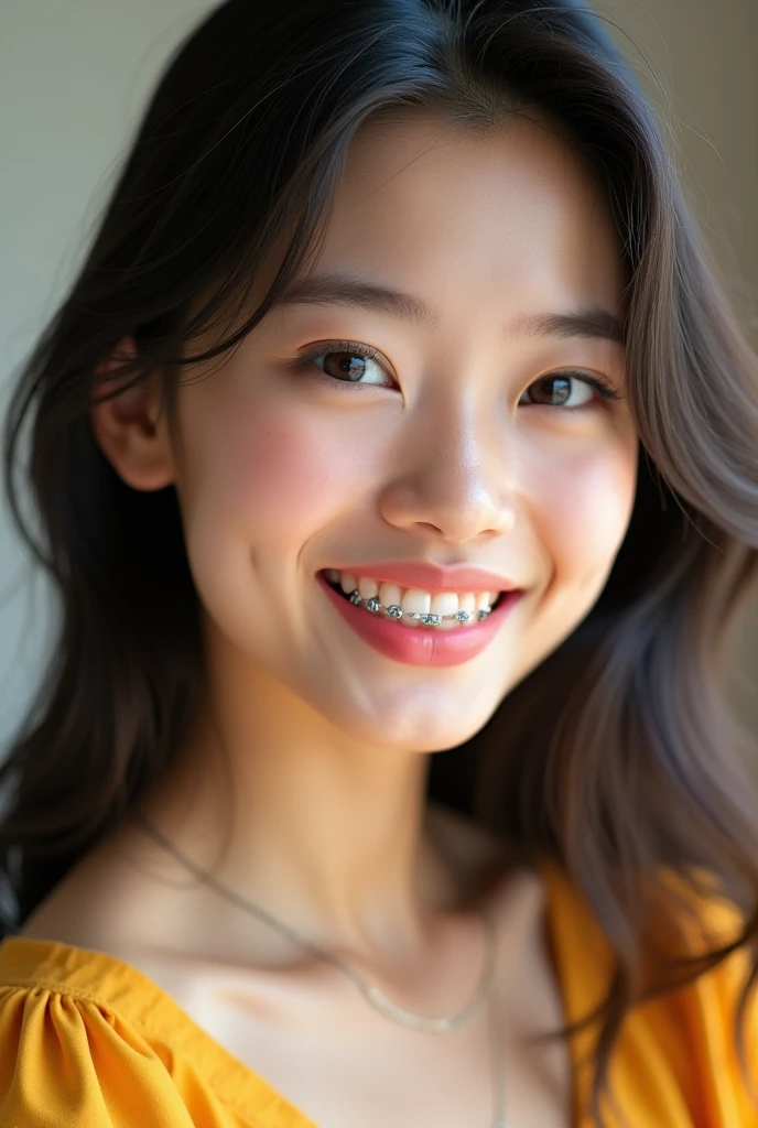 ((Thai hot girl)), 20 years old, with braces