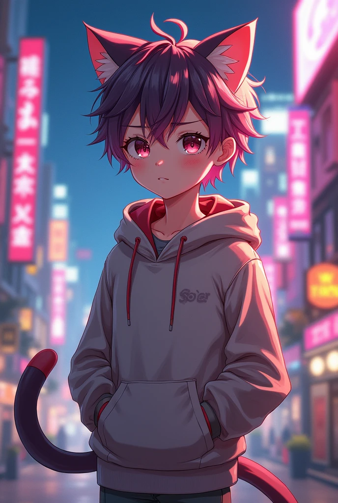 Create a male anime character in a cat costume Create a male anime character in a cat costume