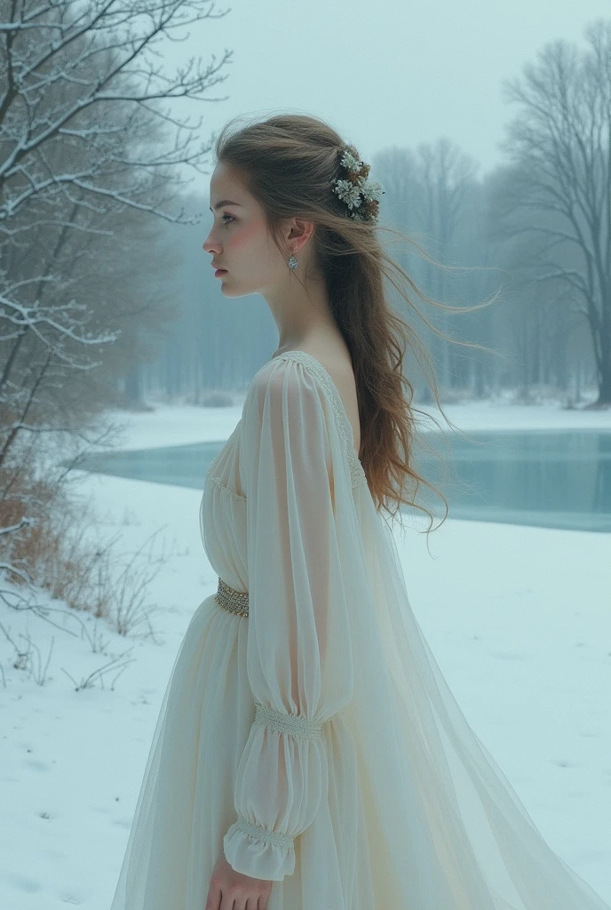 Winter aesthetics girl album cover