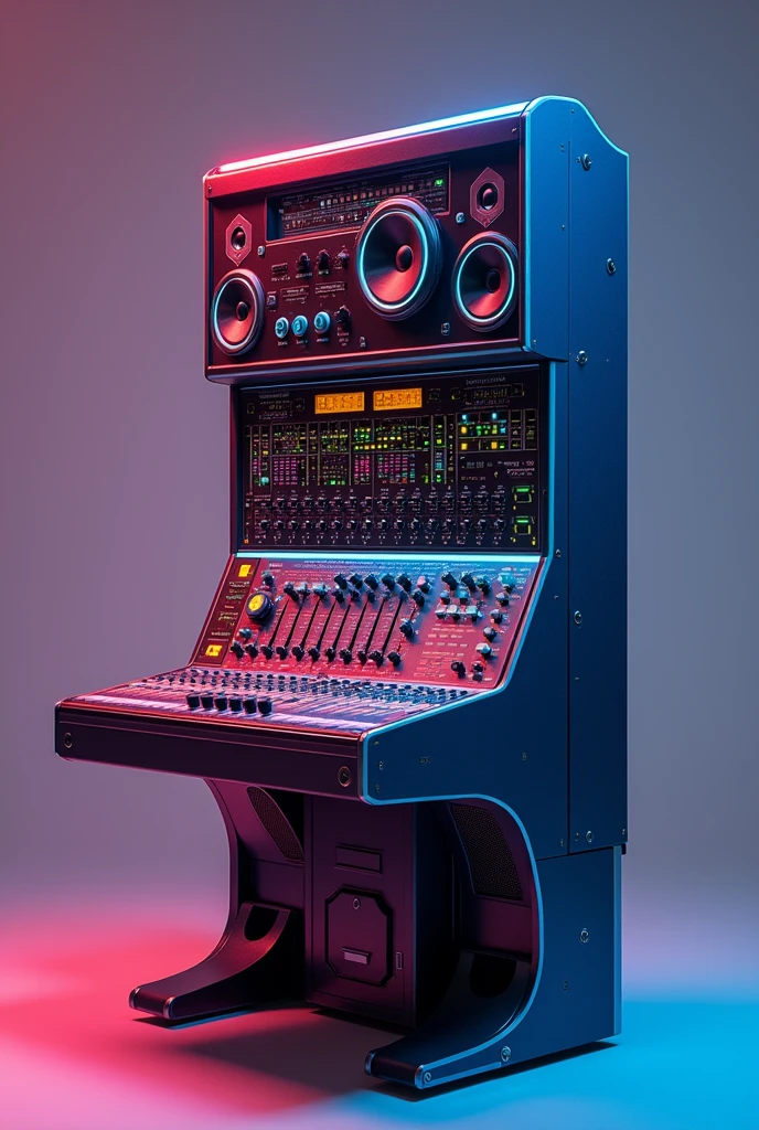une table de mixage avec des couleurs en mode vertical