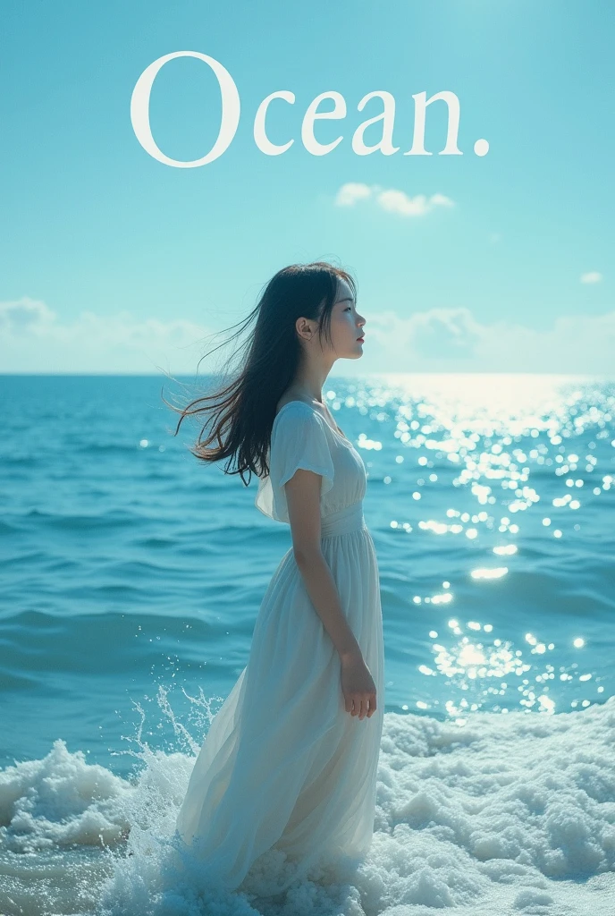 ocean Ek Ladki Khadi Hui aur Sagar likha hua title