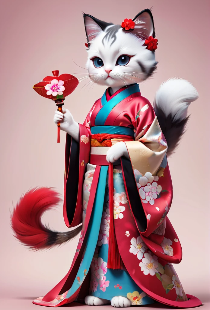 Kitten Geisha　Full Body Shot　Facing the viewer