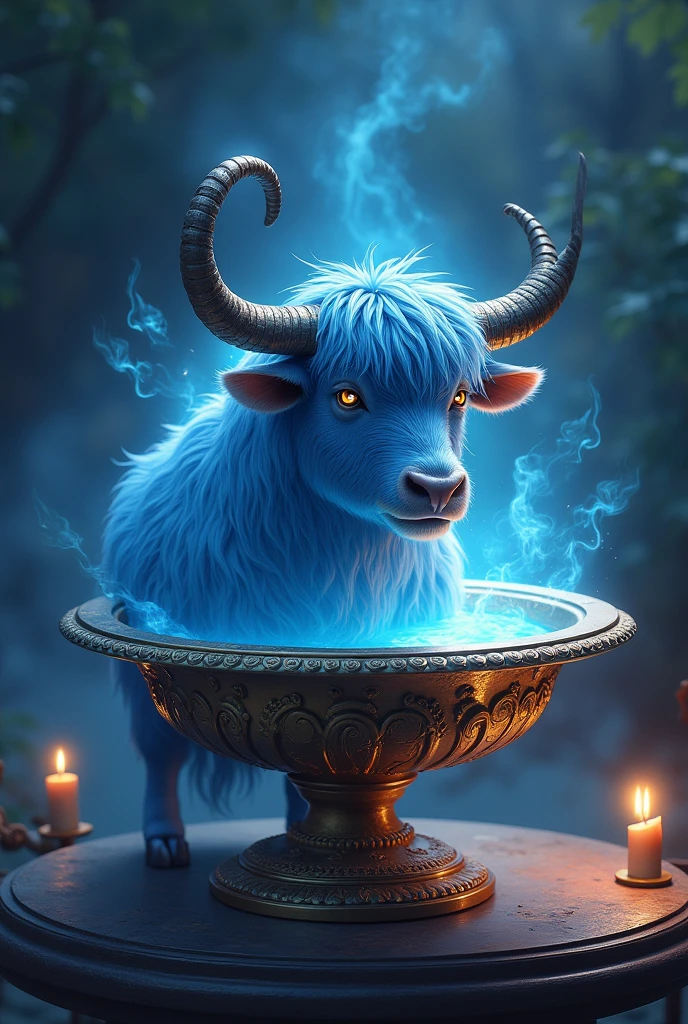 Blue Yak in the Magic Lamp