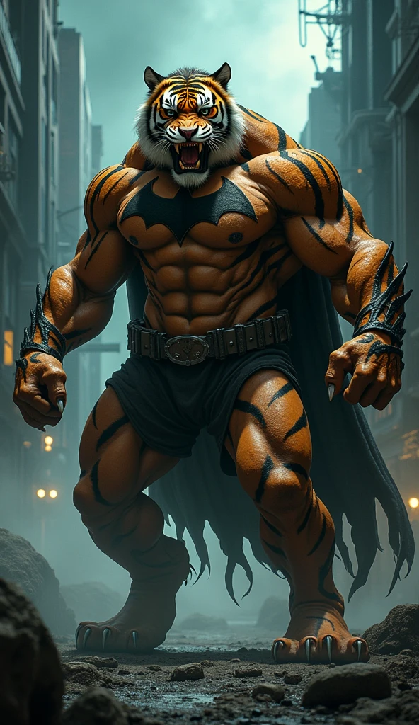 Batman + tiger + hulk +
hybrid angry muscles