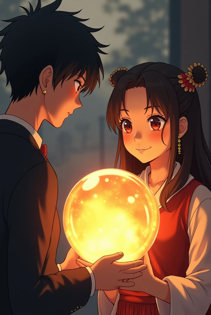 prompt = """
Satoshi steps back with a resolved expression, having made his decision. Yumiko, with a knowing and enigmatic smile, watches the future unfold in the crystal ball. The scene is bathed in a warm, anticipatory glow, capturing the sense of a new path being set. The details of the crystal ball’s vision and Yumiko’s expression are rendered with the high quality and professional touch of a JVC GY-HM170UA 4KCAM.
"""