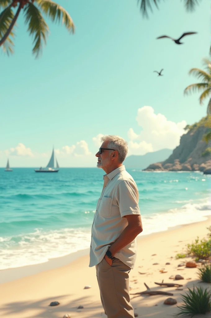 A man at the beach