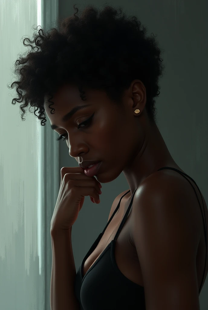  black singer with short curly hair,thinking about the shadow of one who disappeared from your life