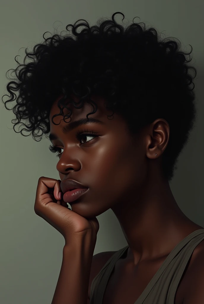 black singer with short curly hair,thinking about the shadow of one who disappeared from your life