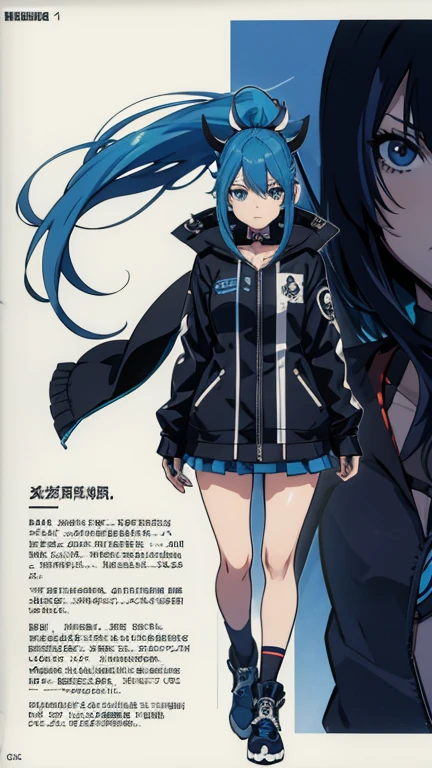 Anime style image of a blue-haired woman wearing black clothing, Concept art inspired by Masamune Shirow, pixiv Contest Winner, What it is？, Enchanting anime girl, Masamune Shirow&#39;s Style, Anime Goddess, fighter pose, Lamia, Cool pose, Zodiac Knight Girl, sfw version, I also make fan art