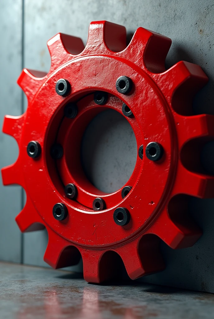 Single red gear
