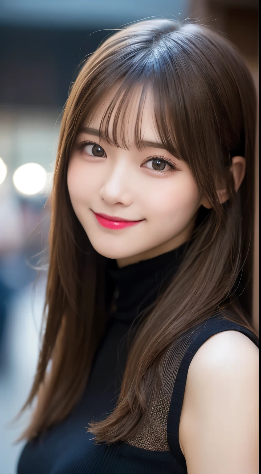 Tabletop, Highest quality, shape, Very detailed, finely, High resolution, 8k wallpaper, 完璧なダイナミックな構shape, Beautiful and detailed,ランダムなcute髪,,Natural color lip, Bold sexy pose,smile、20-year-old girl、cute、Looking into the camera,Always blur the background,Perfect and beautiful face,Slim face and figure,Big eyes、Putting on gal makeup,Small face,Shooting from below、smile,Blurred Background,Elegant feminine face、Cyberpunk Fashion、smile、Cosplayers