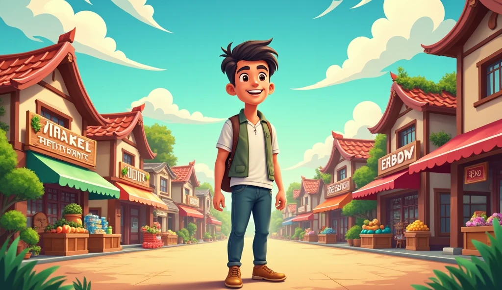 A 30 year boy he set the village on the path of prosperity. cartoon pic