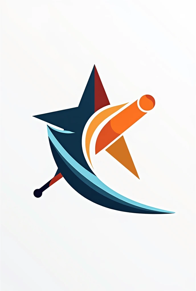 Generate images based on textual descriptions. For example, input a description like “modern cricket logo with abstract bat and ball.” logo name rising star
