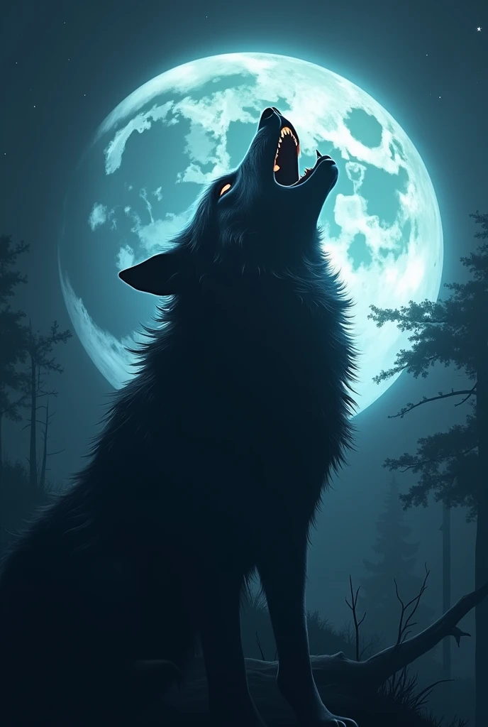 Create a captivating logo design featuring an evil wolf in the foreground, bathed in the eerie glow of a full moon in the background. The wolf should exude a sense of malevolence, with sharp, menacing features. Surround the scene with a mystical aura, and incorporate
 subtle elements of darkness and mystery.4k resolution.Using Cinema 4d.Fantasy art.Focused on character .