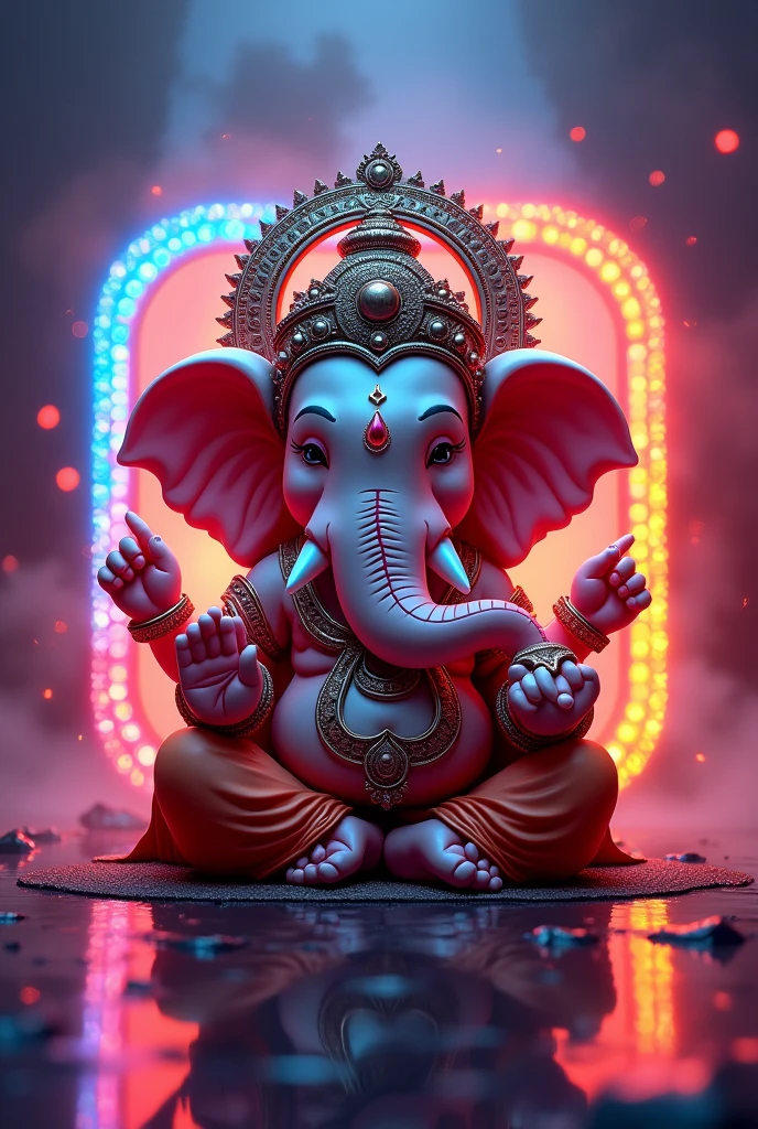 Ganesh ji glossy background Instagram logo side name Anand Kumar 