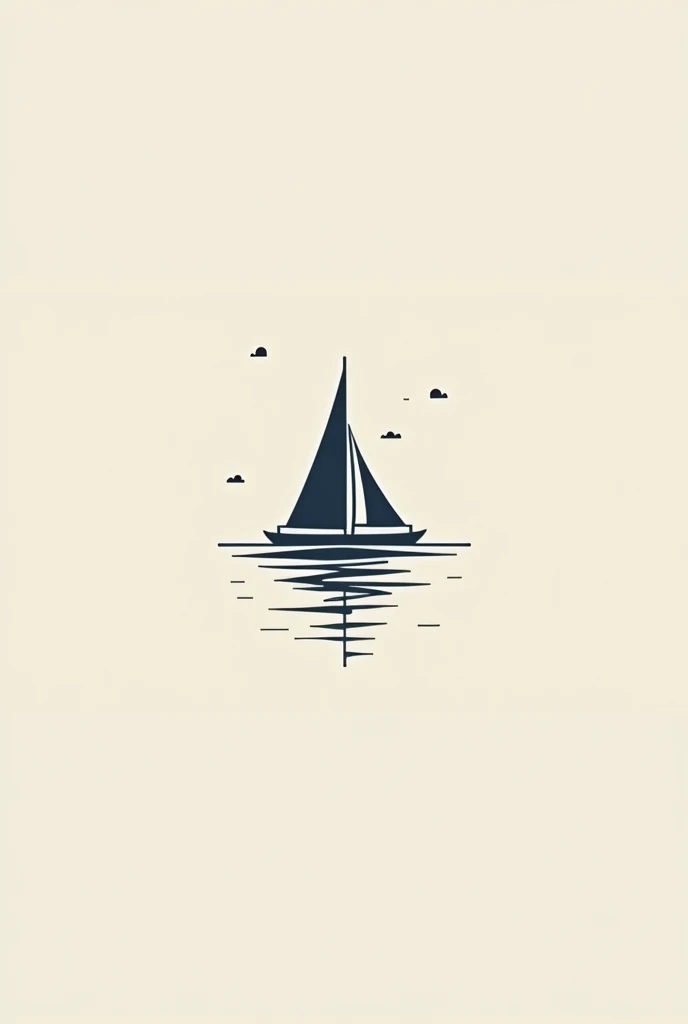  to create a modern minimalist, maritime-themed logo for my restaurant located by the shore of a lake. The font is already set and provided, and it should be incorporated into the design without any modifications. I have a specific color palette in mind – navy and beige – which should be used throughout the design.

Design Elements:
- The logo should feature modern minimalist interpretations of sailboats.
- The design should be clean, sleek, and easy to read while still conveying the maritime theme