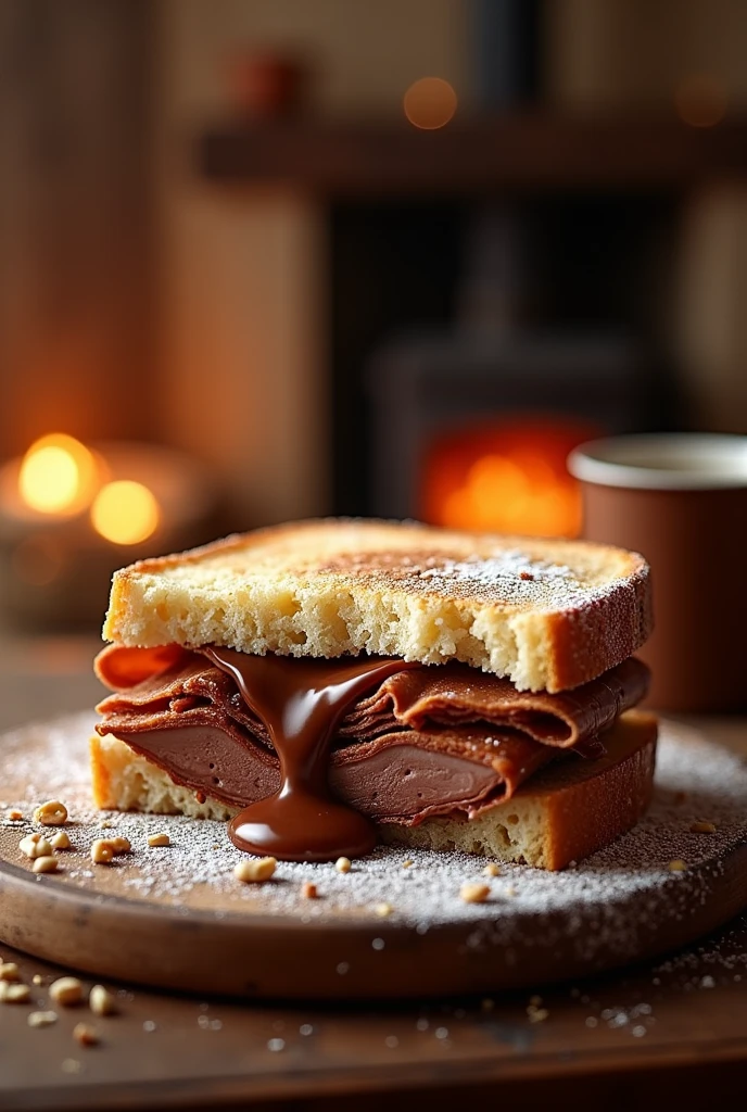 Roast sandwich filled chocolate