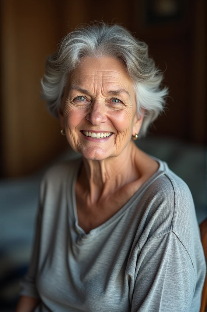 Hildegard Perschau is 61 and wears a simple jersey dress and has grey hair. She is a very loyal wife.