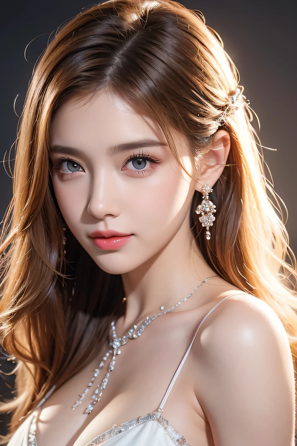 High-quality work，Realistic works，Super premium graphics，8K HD CG works，high quality graphics，High-definition and exquisite CG works，10x pixels，Ultra-fine details：1.1，Advanced technical details：1.1Realistic photo effects，Interior lighting effects：1.5，natural soft light：1.5. Light effect（Virtual light effects：1.8），ultra high resolution，shining dress，sliver long hair，silber hair，transparenthair，high detailed hair（Quality hair details：1.1）Clear eyes，Double eyelids look good，Sharp eye makeup, Create exquisite eyelash makeup, tthin eyebrows, Ultra-detailed eyes，a tall nose, lovely red lips, rosey cheeks, With delicate makeup on her face , pretty face, The face shape is perfectly proportioned,（Advanced facial details：1.1）Beautiful girl with voluptuous body, (Ultra HD, Ultra-detailed, Highly detailed, Highly realistic, Ultra-realistic, photograph realistic), (1girl:1.5), (Realistic blonde hair), (long wavy hair, hair ornaments, earrings), (dynamic poses), facing at camera, looking at viewer, (blushing red, embarrassed, smile), (red eyes, sharp eyes), (large perky breasts:1.2), (beautiful detailed face, beautiful detailed eyes), ((white side-tie bikini)), (body tattoo:1.3), (standing up), sweat, glow, (sunbeam, sunlight), ((cowboy shot)), beach, seductive, Women's artwork，Dress full body video，Realism，Amazing Cleavage，My eyes are very bright today
