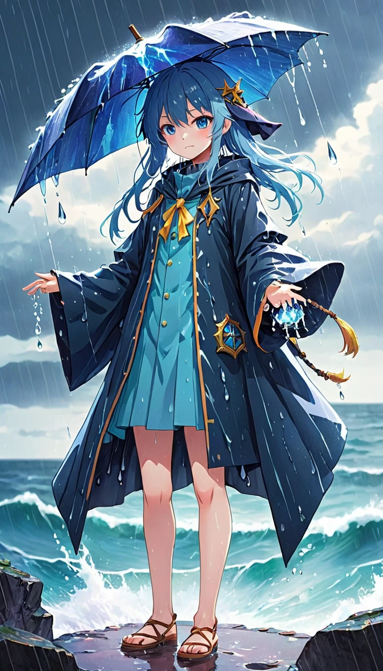 photograph, Anime that uses rain magic, Wizard clothing,Cool clothes,Ocean