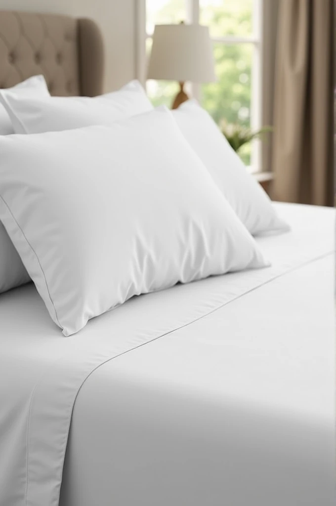 Fitted cotton Bedsheets banner with luxirous bedroom background wrinkles free focus on bedsheets without comforter for banner in 1800 * 700 pixels
