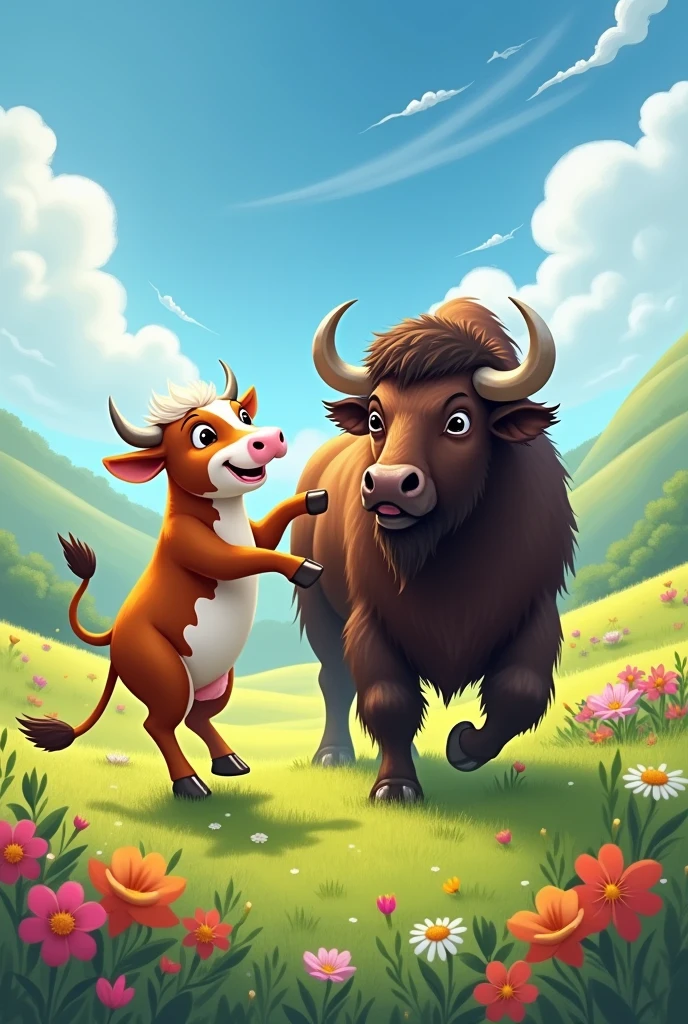 A cow dance with bufello