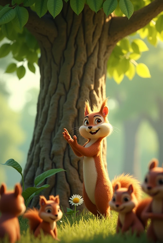 As he carefully made his way down, the other squirrels cheered, and Nutty realized that true bravery wasn't about being fearless, but about facing your fears for the sake of others..3d animation. Disney inspired