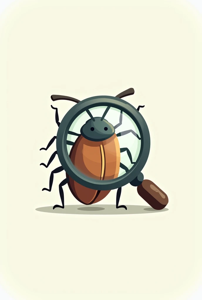 Barber bug and a magnifying glass, an application logo for recognizing the barber bug. 