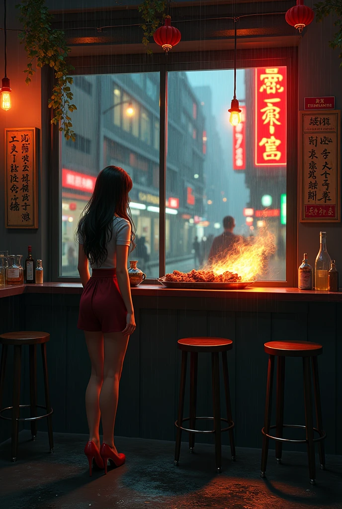 bar,beef kebab,rainy red heel