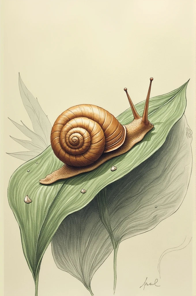 Drawing of a snail on a catapunta