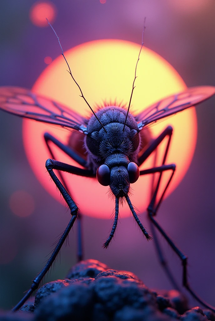 create a beautiful lay out like image good for messenger group picture, i want it to be a beautiful mosquito or lamok in filipino (the mosquito should be looking in front like 4d dimension), then a text below "STEM B" name of the group, should be visible and beautifully written, the shape should be a circle exactly for profiles, use beautiful colors such as purple pink yellow green, vibrant
