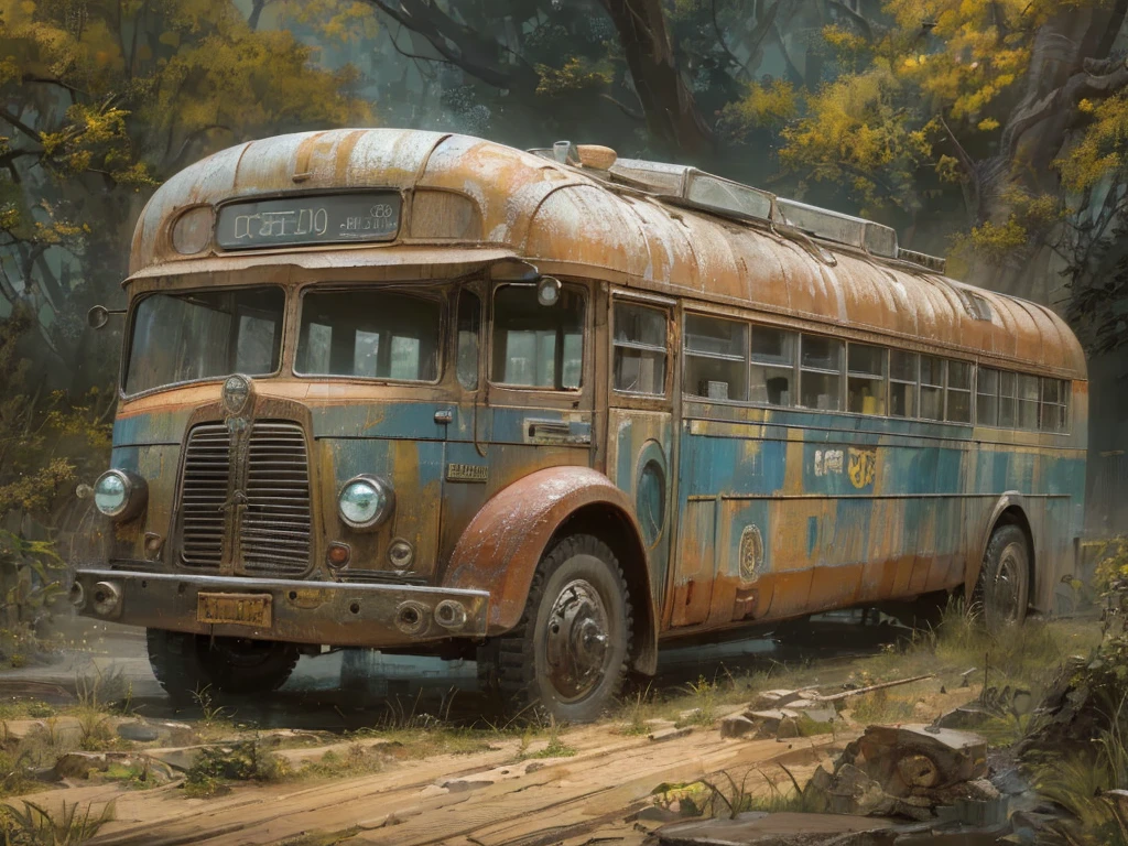 ((highest quality)),(Ultra-high resolution),(Super detailed new),(Detailed Description),((The best CG)),(A masterpiece),Ultra-detailed art,A wonderful new art form,(Art with precise detail:1.5), bus, Ombolo car